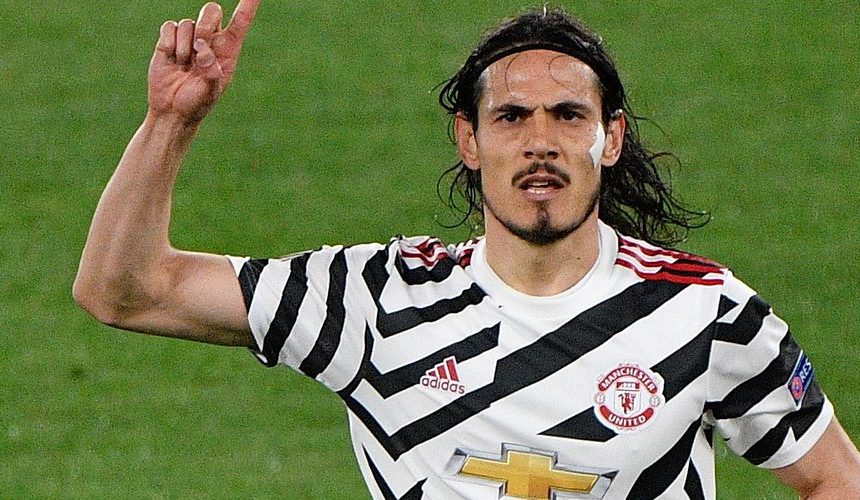 Edinson Cavani po zdobyciu gola dla United
