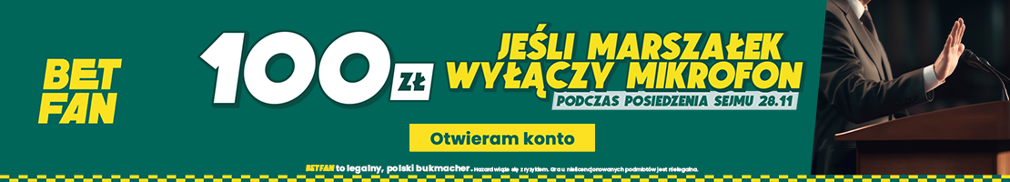 BETFAN płaci 100 zł, jeśli Marszałek Sejmu wyłączy mikrofon!